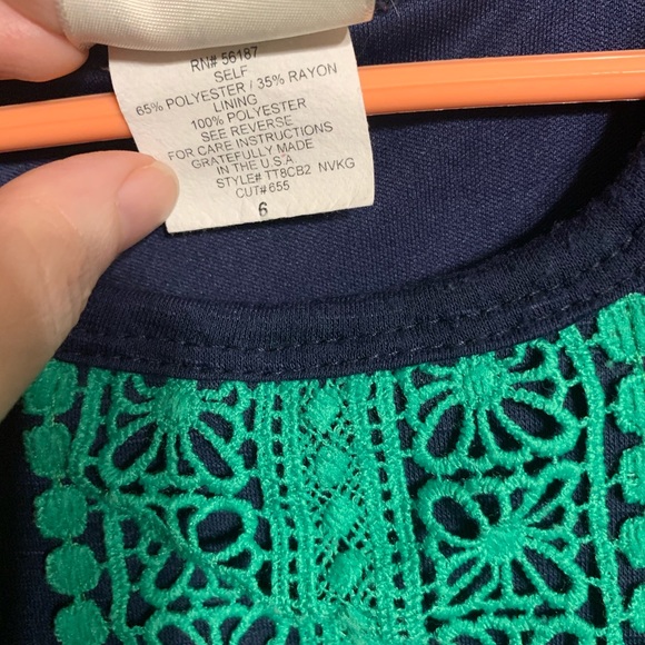 Twirls and Twigs Navy and Green Dress Sz 6 - Picture 6 of 7